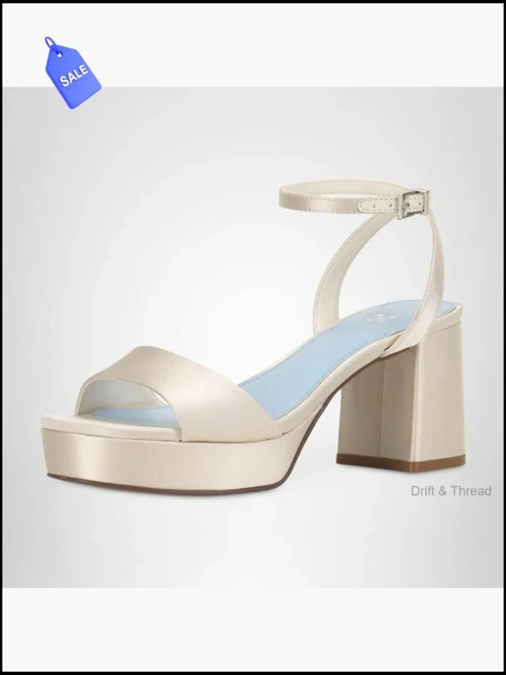 Platform Sandals with Block Heel and Ankle Strap